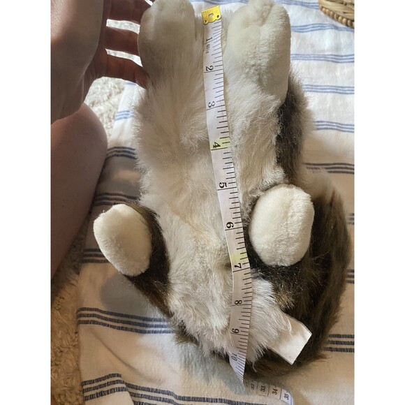 Unknown Cat Stuffed Animal Plush Fluffy Tail Brown White 10" - Picture 10 of 12